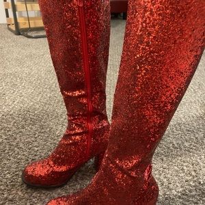 Costume Pepper Red Glitter Boots Size 7